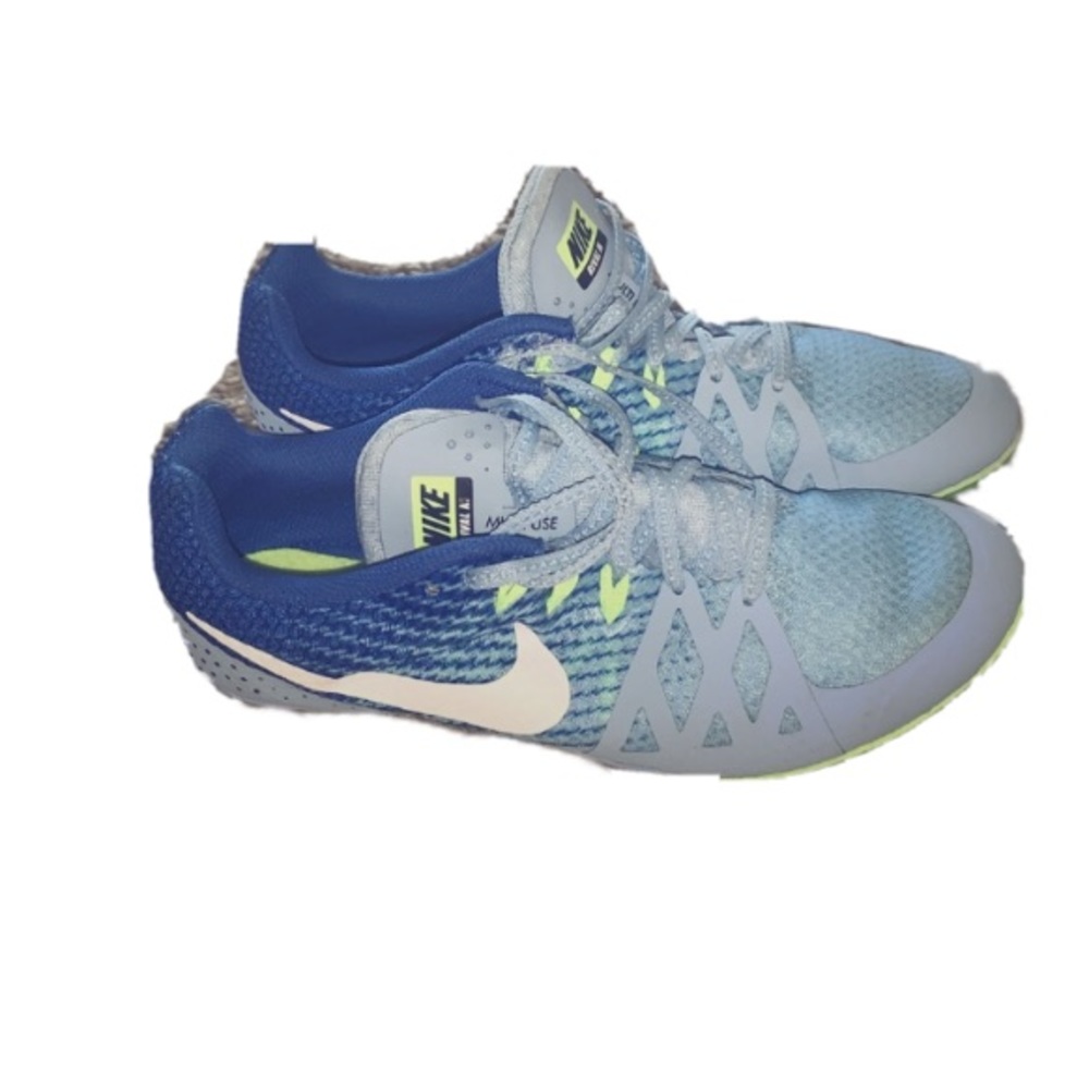 Nike Zoom Rival M Size 10 Blue and Green Spikes